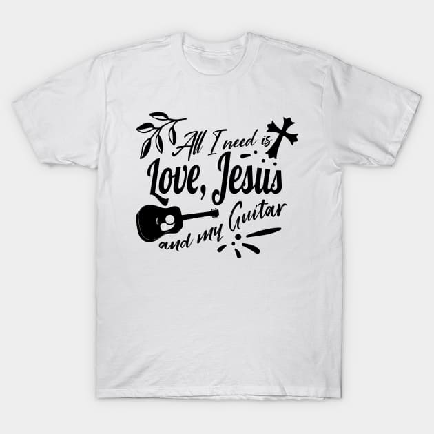 Jesus and Guitar T-Shirt by Foxxy Merch